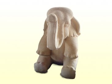 Sitzender Elefant als Gartenfigur aus Sandsteinguss Dekofigur