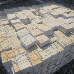 Pflastersteine Kalkstein gelb beige creme