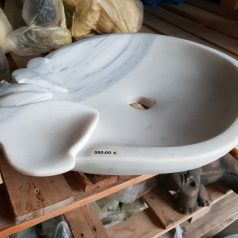 Waschbecken Marmor weiss grau Handarbeit Naturstein Centrum LPM Krostitz bei Leipzig