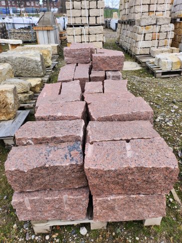Granit Mauersteine Vanga rot 20 20 40 gebrochen
