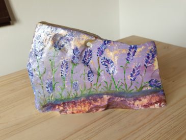Lavendel Malerei auf Steinplatte kaufen bei Naturstein Centrum LPM Leipzig Krostitz