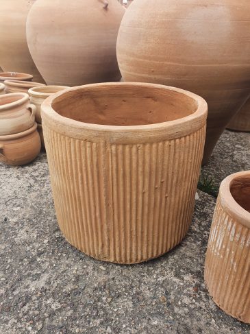Kreta Keramik geriffelter Pflanztopf