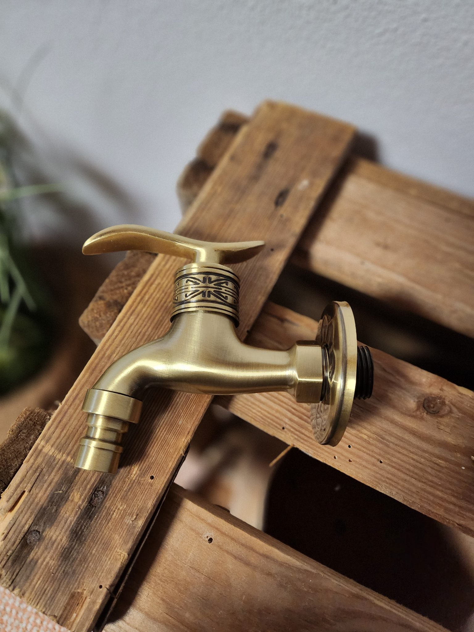 Zoegneer Einloch-Wasserhahn Aus Messing | Wandmontage, Poliert, Mit Keramikventil, Für Küche Oder Garten