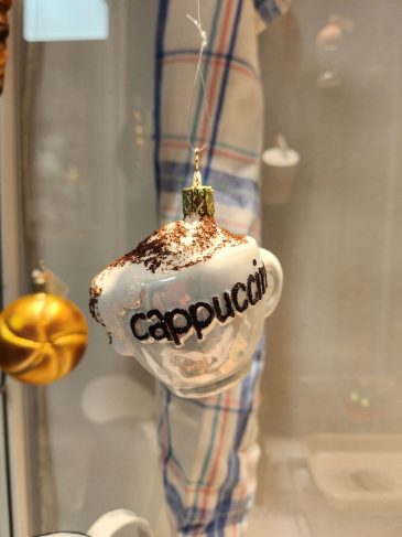 Cappuccino Tasse Glas Dekorkugel