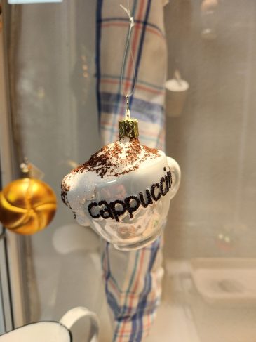 Cappuccino Tasse Glas Dekorkugel