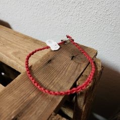 Handgefertigtes Fusskettchen geknüpftes Band rot Fussband