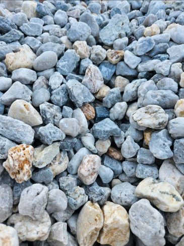 Quarzkies 16 32 blau grau gelb