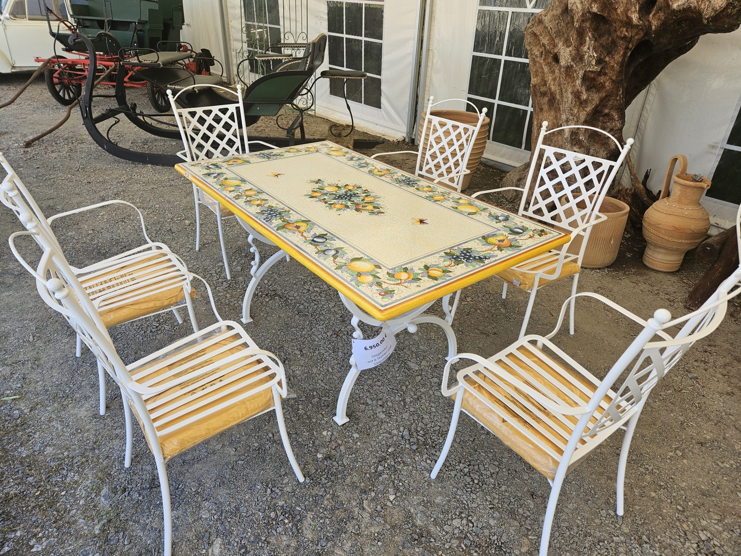 Sitzgarnitur Lavasteintisch Zitrone Sitzgarnitur Lavasteintisch Zitrone