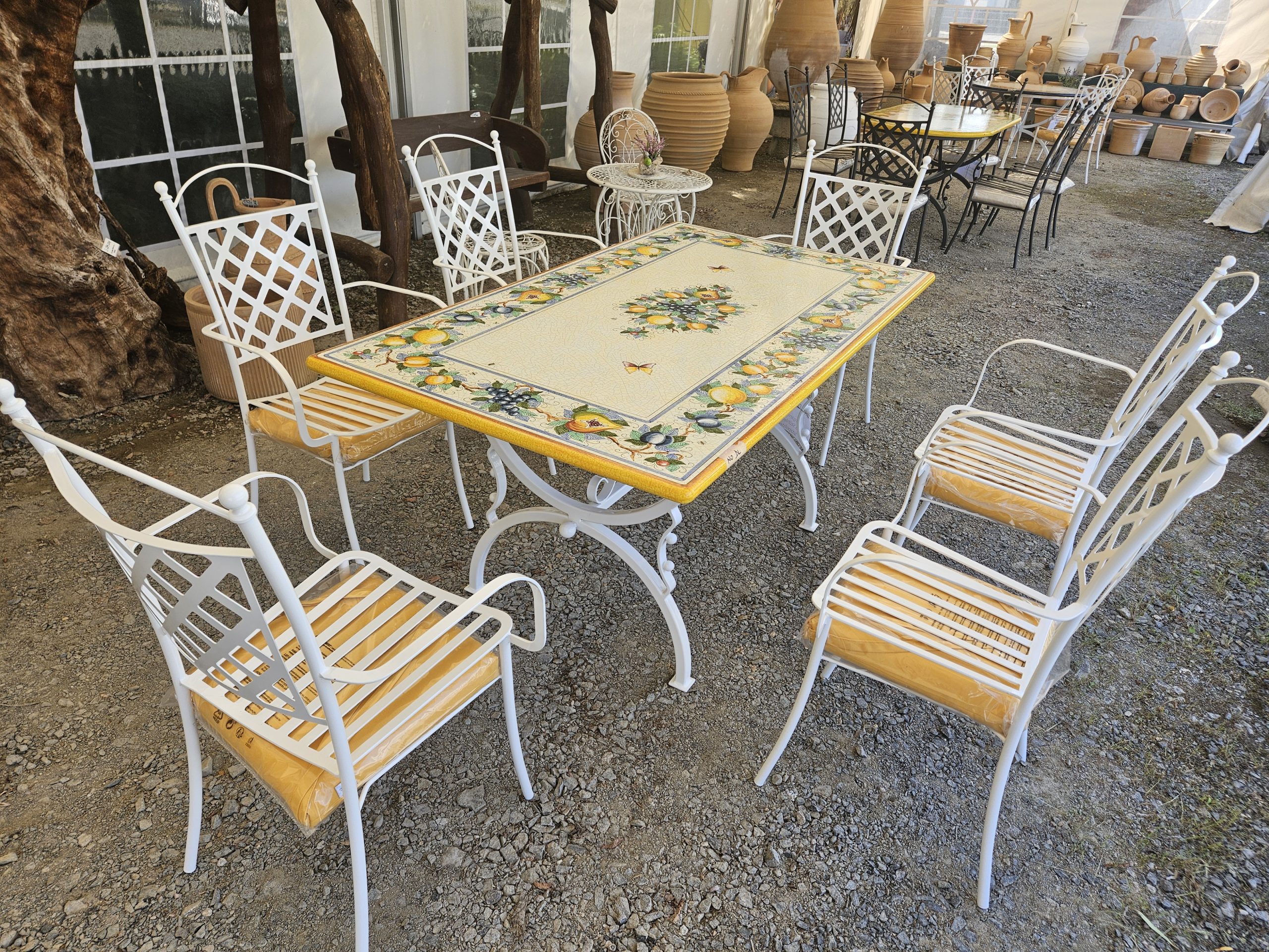 Sitzgarnitur Lavasteintisch Zitrone Sitzgarnitur Lavasteintisch Zitrone