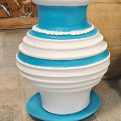 Keramik Amphore türkis weiß