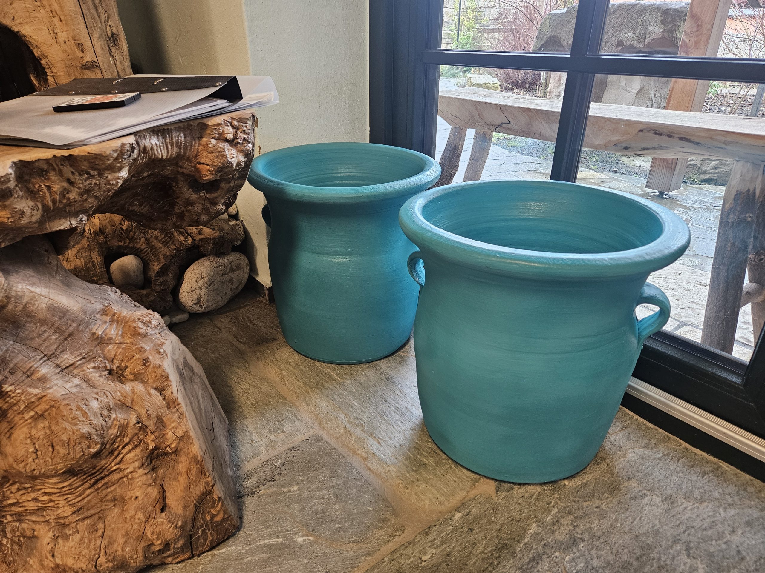 pflanztopf-keramik-15A-farbig-tuerkis Keramik Pflanztopf blau türkis