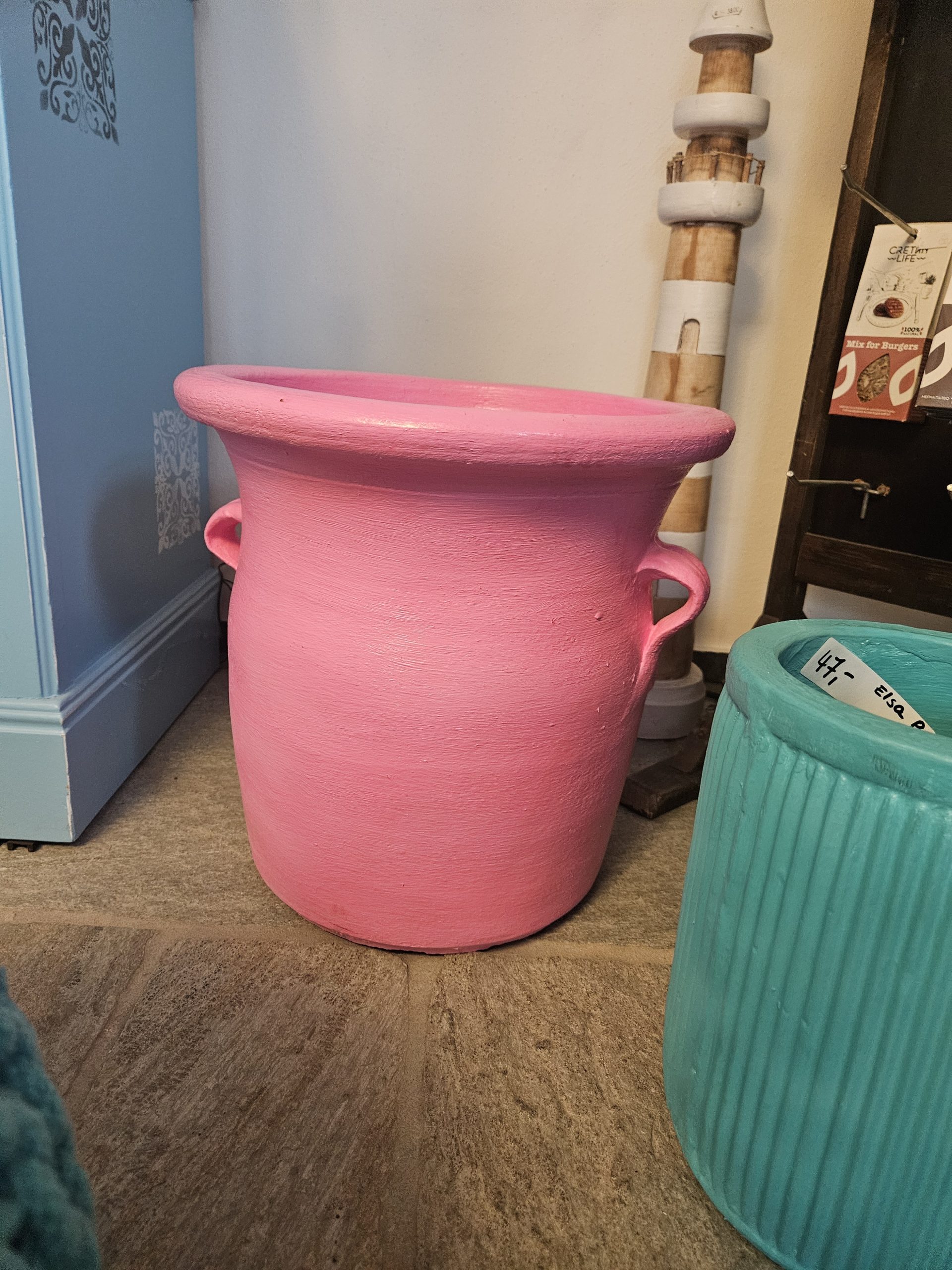 pink-pflanztopf-keramik Pinker Keramik Pflanztopf ca 38cm hoch