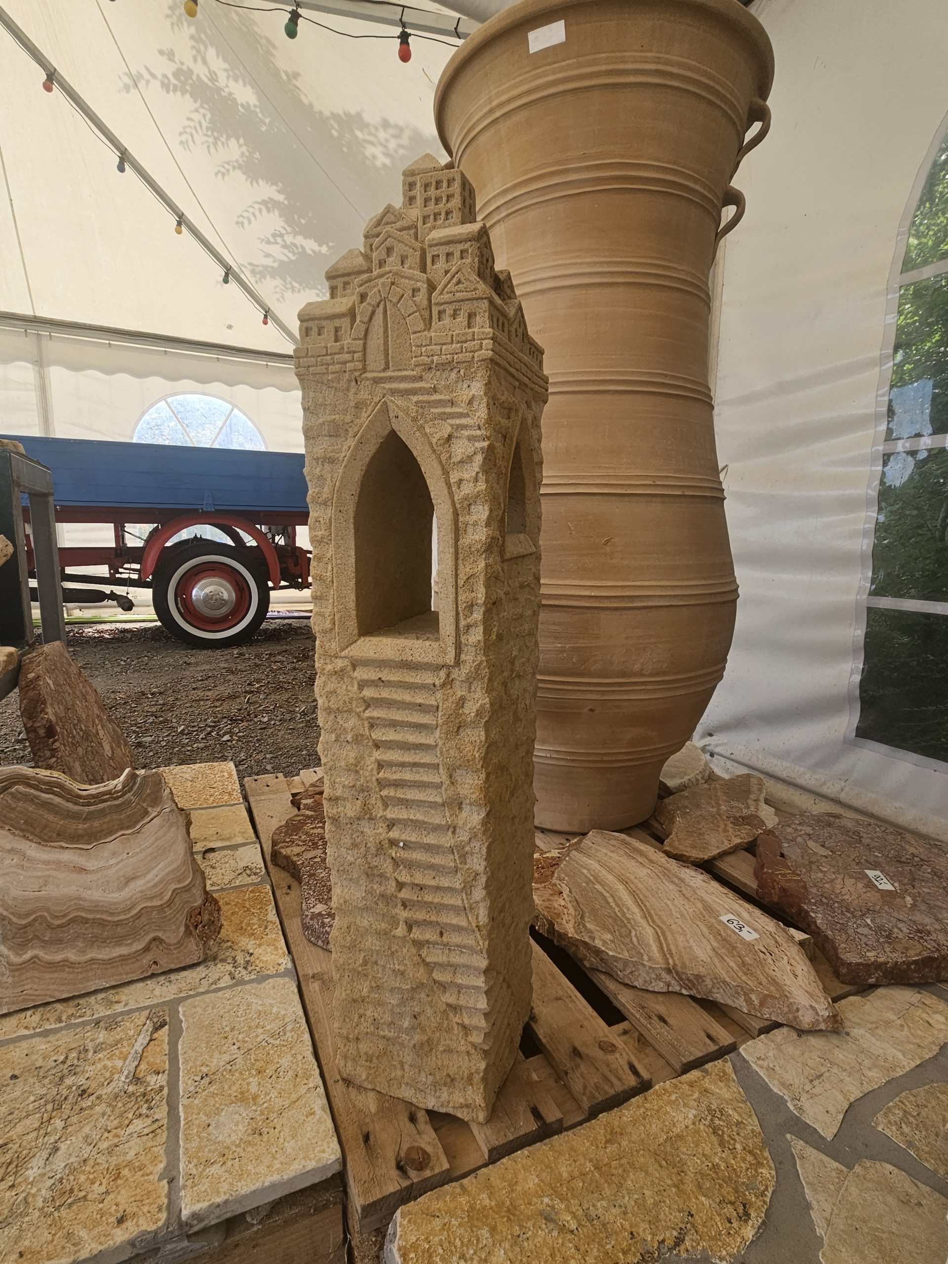 sandstein-stadt-kapelle-säule Stadt aus Sandstein 100cm